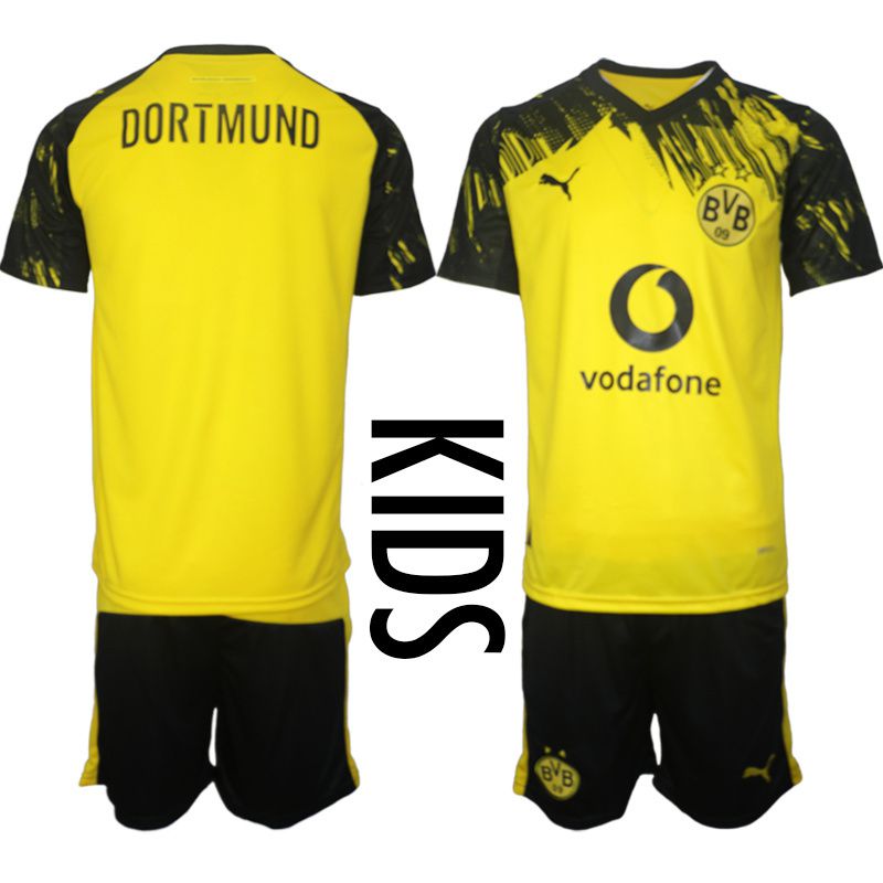 Youth 2025-2026 Club Borussia Dortmund home Yellow Blank Soccer Jersey->youth soccer jersey->Youth Jersey